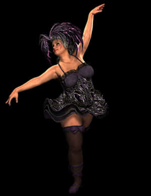 Animated Ballerina Dancer Pose PNG image with transparent background