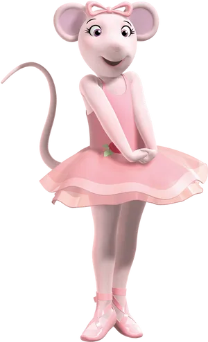 Animated Ballerina Mouse Character PNG Image