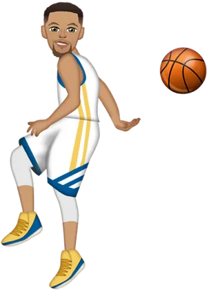 Animated Basketball Player Dribbling PNG Image