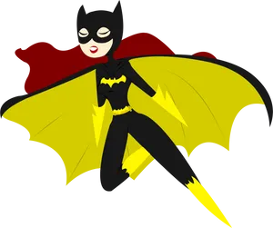 Animated Batgirlin Flight PNG Image