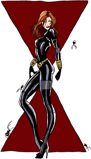 Animated Black Widow Stance PNG Image