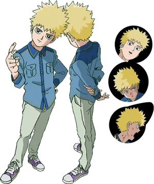 Animated Blonde Spiky Hair Character PNG Image