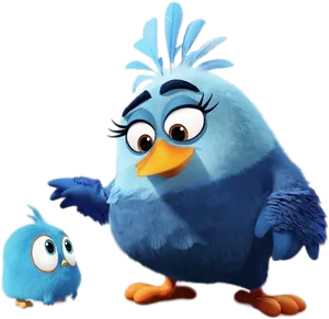 Animated Blue Birds Cartoon Characters PNG Image