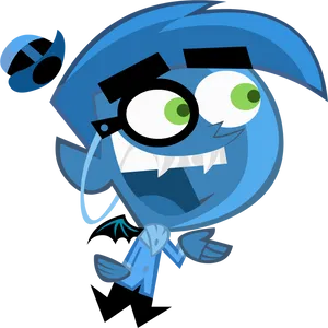 Animated Blue Character Laughing PNG Image