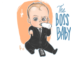 Animated Boss Baby Character PNG image with transparent background