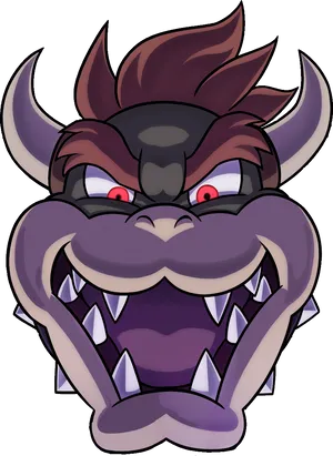 Animated Bowser Face Artwork PNG Image