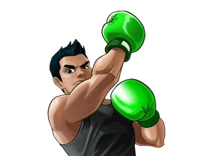 Animated Boxer Power Punch PNG Image