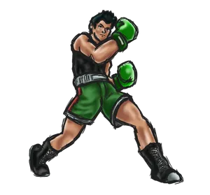 Animated Boxer Readyto Fight PNG Image