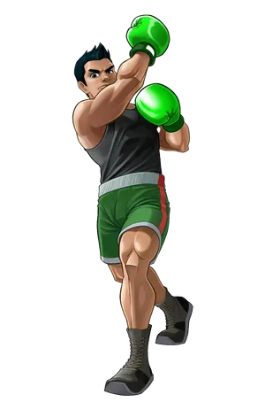 Animated Boxer Readyto Fight PNG Image