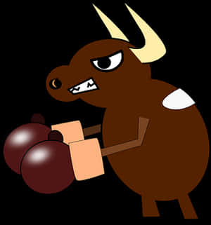 Animated Boxing Bull Character PNG image with transparent background