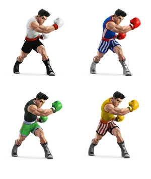 Animated Boxing Characters Poses PNG Image