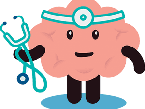 Animated Brain Doctor Character PNG image with transparent background