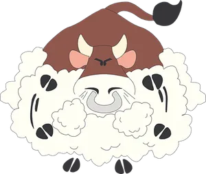 Animated Bull Disguisedas Sheep PNG Image