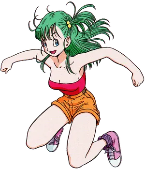 Animated Bulma Jumping Happiness PNG Image