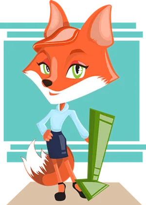 Animated Business Fox PNG Image