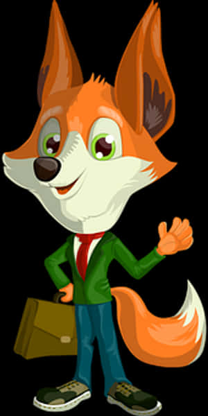 Animated Business Fox PNG image with transparent background