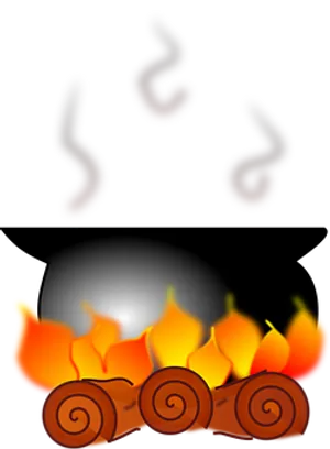 Animated Campfire Illustration PNG Image