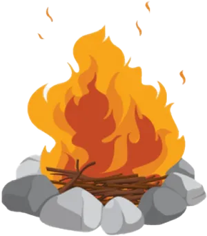 Animated Campfire Illustration PNG Image