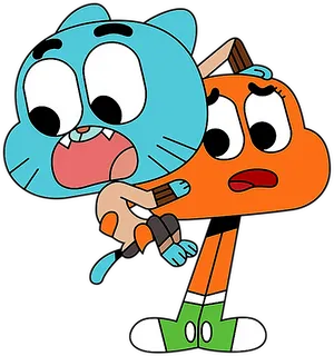 Animated Cat Duo Cartoon PNG Image