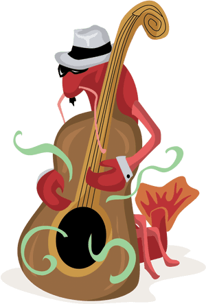 Cello Crawfish Clip Art - Crawfish Playing Instrument, HD Png Download PNG