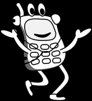 Animated Cellphone Character PNG image with transparent background