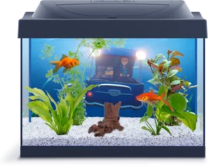 Animated Character Aquarium Scene PNG Image