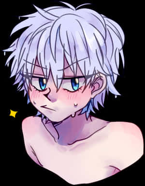 Animated Character Blushing Expression PNG image with transparent background