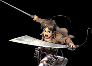 Animated Character Eren Attack Stance PNG image with transparent background