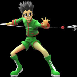 Animated Character Fishing Pose PNG image with transparent background