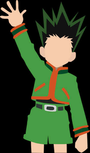 Animated Character Gon Waving Hand PNG image with transparent background