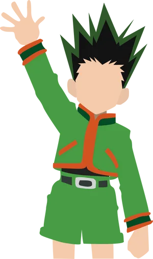 Animated Character Gon Waving Hand PNG Image