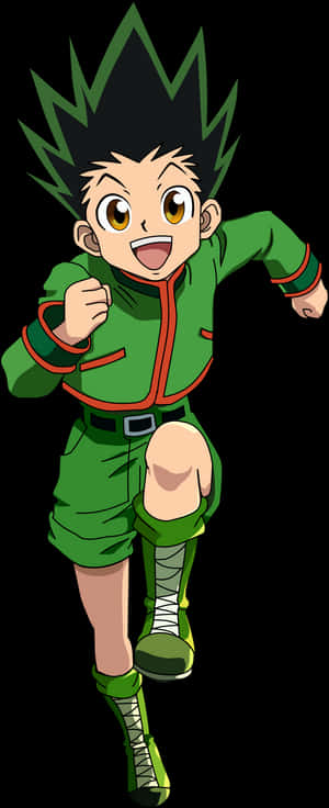 Animated Character Green Outfit PNG image with transparent background