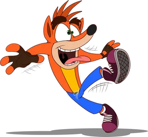 Animated Character Running Pose PNG Image