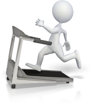 Animated Character Runningon Treadmill PNG Image