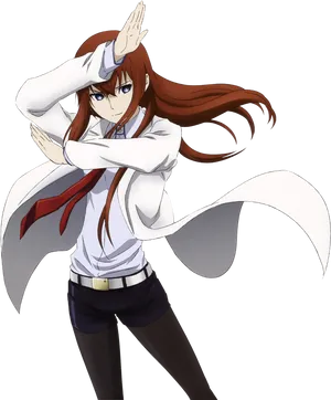 Animated Character White Coat Pose PNG Image