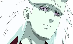 Animated Character With Rinnegan Eyes PNG Image