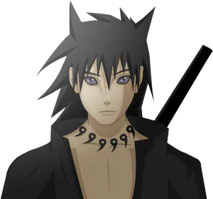 Animated Character With Rinnegan Eyes PNG Image