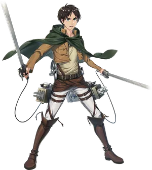 Animated Character With Swordand Gear PNG Image