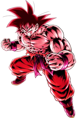 Animated Characterin Red Gi Pose PNG Image