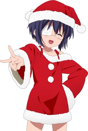 Animated Characterin Santa Costume PNG Image