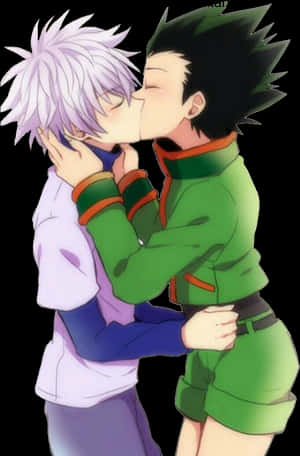 Animated Characters Kissing PNG image with transparent background