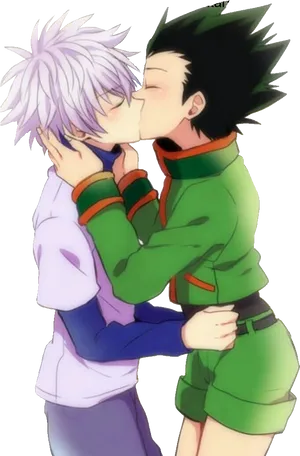 Animated Characters Kissing PNG Image