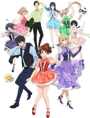 Animated Charactersin Colorful Outfits PNG image with transparent background