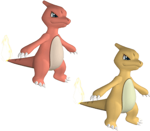 Animated Charmanderand Charmeleon PNG image with transparent background