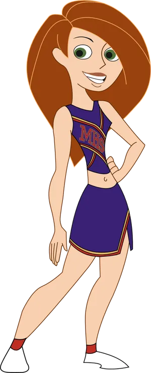 Animated Cheerleader Character PNG Image