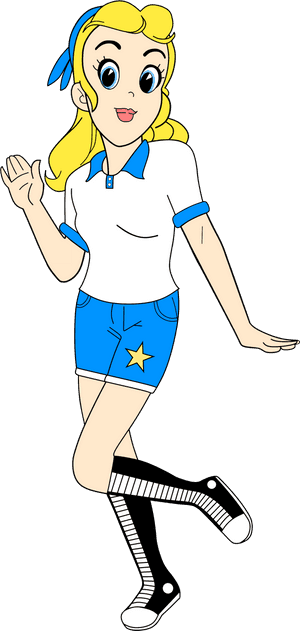 Animated Cheerleader Character Space Jam PNG image with transparent background