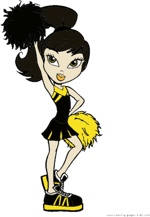 Animated Cheerleader Pose PNG image with transparent background