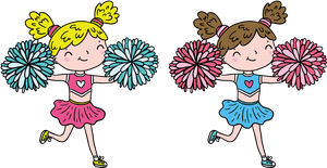Picture Stock Cartoon Cheerleader Illustration Hand - Cheerleaders Cartoon Cute, HD Png Download PNG image with transparent background