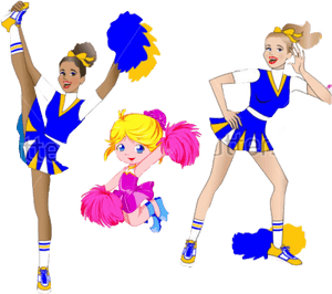 Cheerleaders @hamstersrule Freetoedit - Cheerleader Cartoon, HD Png Download PNG image with transparent background