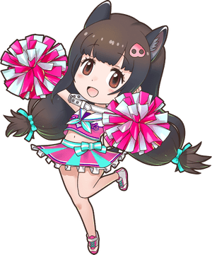 Animated Cheerleaderwith Pom Poms PNG image with transparent background